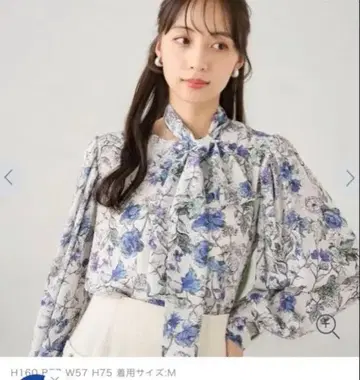 AOKI 플라워 프린트 블라우스 M