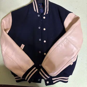 VAN 바시티 자켓 네이비/베이지