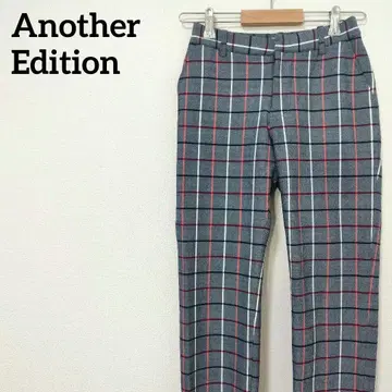 어나더 에디션 윈도우펜 체크 테이퍼드 팬츠 스트레치