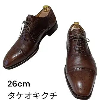 TAKEO KIKUCHI 드레스 슈즈 스트레이트 팁 카멜 26cm