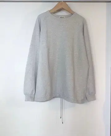 AURALEE 슈퍼 소프트 맨투맨 드로 코드 빅 풀오버