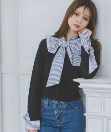 SNIDEL 보타이 도킹 니트 풀오버