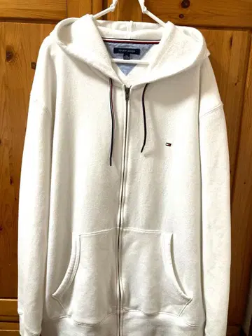 5회 정도 착용 TOMMY HILFIGER 풀 집업 후드티 XXL 화이트