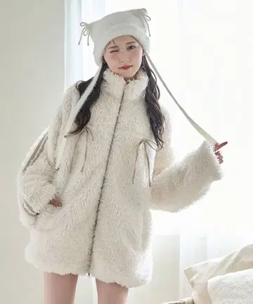 리본 보아 블루종 / 리본 탈부착 가능