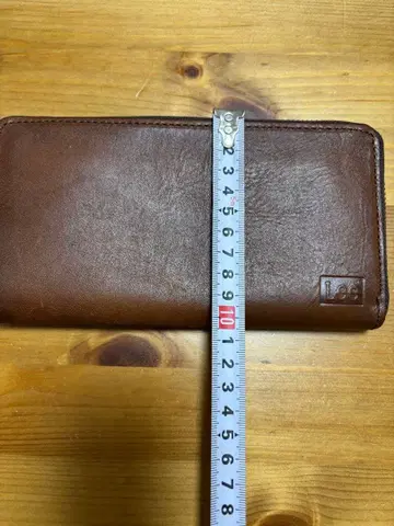 Lee 브라운 가죽 장지갑 약 20cm x 10cm
