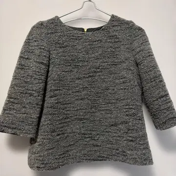 ESTNATION bis 그레이 보트넥 지퍼 달린 상의