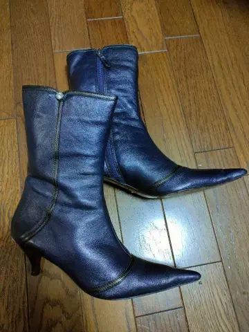 Claudina 클라우디나 소가죽 스틸레토 부츠 퍼플 23cm