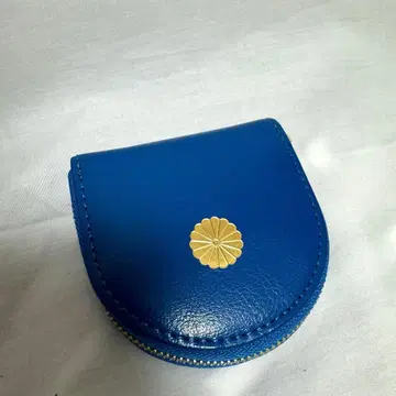 황궁 지갑 동전 지갑 파랑 국화 문양 코인 케이스 블루