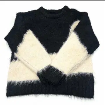 hunch 뉴앙스 패턴 블로킹 니트 블랙