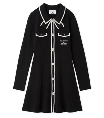 LILY BROWN x MARY QUANT 비쥬 버튼 미니 니트 원피스
