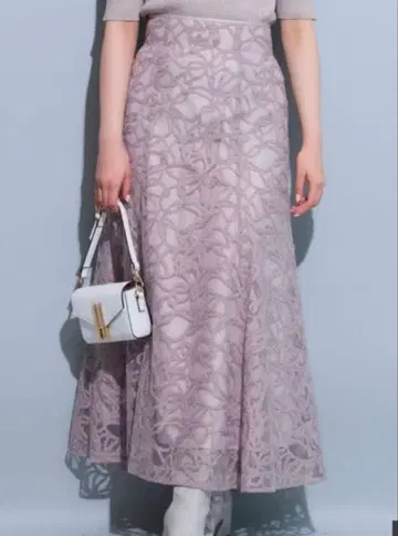 Mystrada 체인 레이스 스커트 핑크 플레어 36 택 포함 새상품