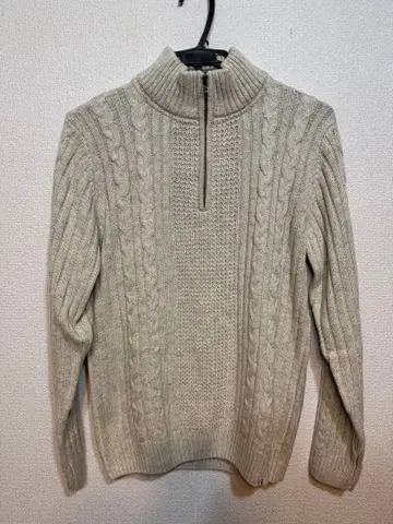 ELKEX 그레이 지퍼 하이넥 스웨터 M