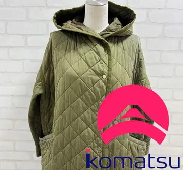 새상품급 komatsu 올리브 그린 퀼팅 롱 자켓
