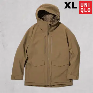 유니클로 하이브리드 타운 후드티 3D 컷 브라운