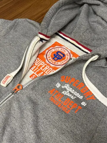 Superdry 그레이 풀 집업 후드티 S
