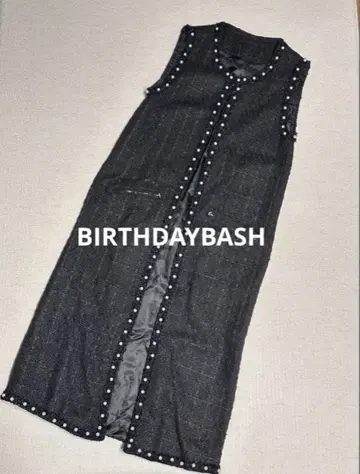 BIRTHDAYBASH 펄 트위드 베스트 블랙