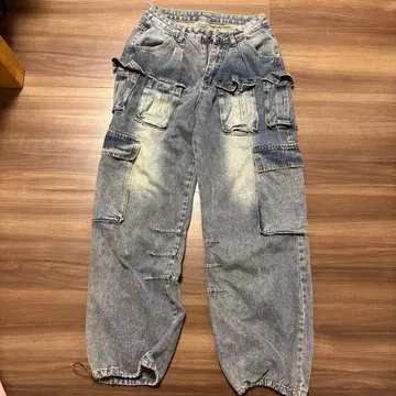 카고 데님 팬츠 데님 블루