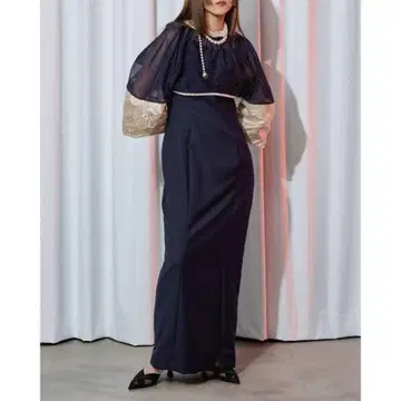 Ezick 드레스 세트 레이스 상의 타이트 실루엣 모드 스타일 슬릿