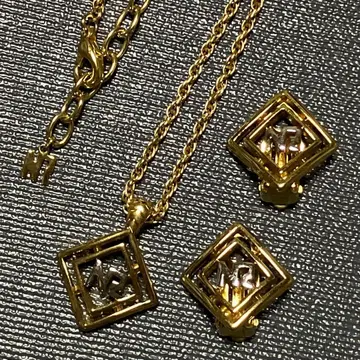 새상품급 니나리치 스퀘어 목걸이 귀걸이 세트