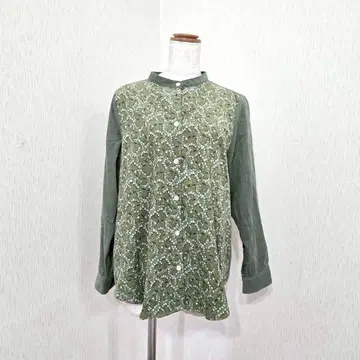 JUNO 전후 절개 코튼 튜닉 그린 계열 모크넥 (40) 일본제