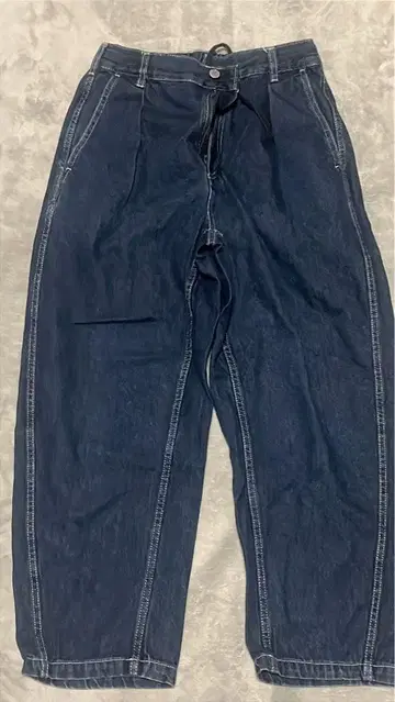 다크 블루 와이드 팬츠