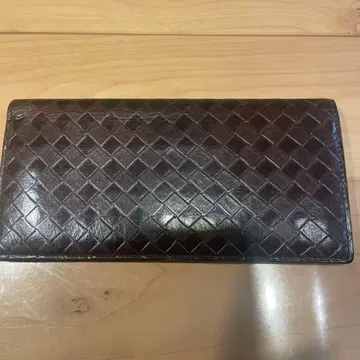 BRITHOURSE 다크 브라운 뜨개질 장지갑