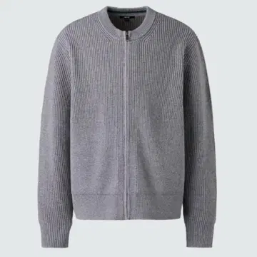 유니클로C 크루넥 풀 집업 가디건 L 사이즈 그레이