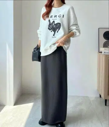 마치 담요 Futier land 니트 타이트 스커트 속기모 그레이