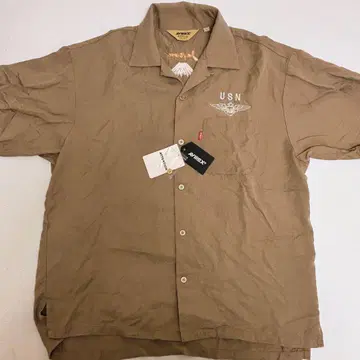 AVIREX JAPAN 매와 용 디자인 오픈 카라 셔츠 반팔 셔츠 L