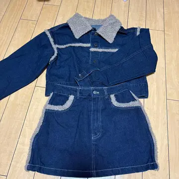 GRL 보아 데님 자켓 x 미니 스커트 셋업