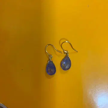 k10 청보라색 돌 눈물형 귀걸이