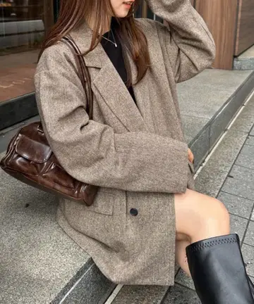 더블 테일러드 트위드 자켓