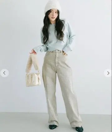 COCO DEAL 스트레이트 데님 베이지