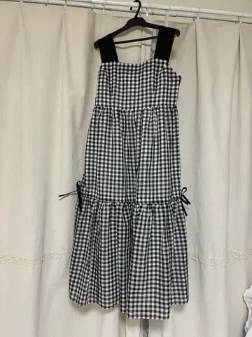 maglie le casstto 깅엄 체크 원피스 블랙