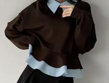 프릴 레이어드 맨투맨 JUNOAH 택 포함