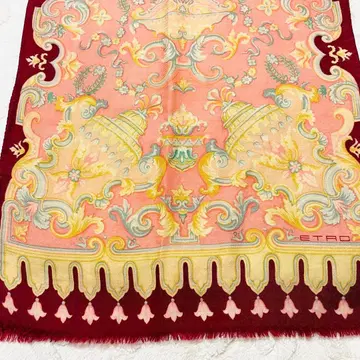 새상품급 ETRO 울 실크 이탈리아제 그림체 스톨