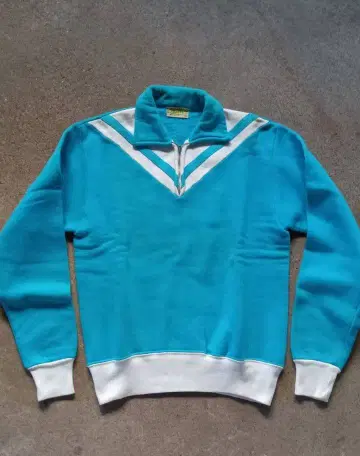 50s 빈티지 PENNEYS 터콰이즈 맨투맨 투톤 로카빌리