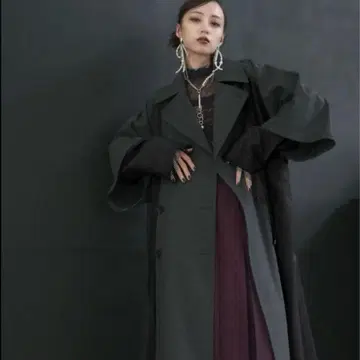 HARE 하레 메쉬 레이어 트렌치코트 블랙