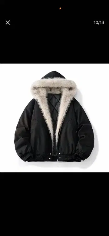 블랙 후드 부착 자켓