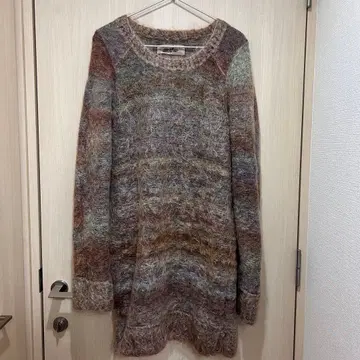 mother 모헤어 혼방 멀티 컬러 니트 원피스