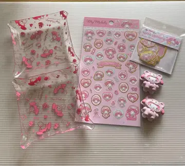 산리오 마이멜로디 각형 트레이 클립 씰 6점