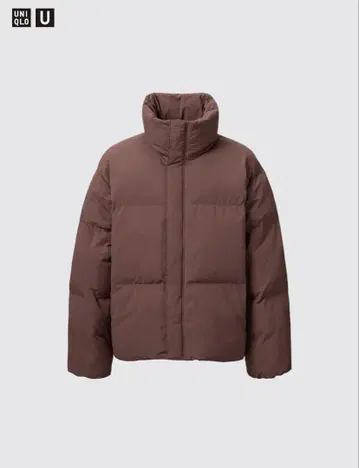 새상품급 유니클로 U 패디드 볼륨 자켓 브라운 L