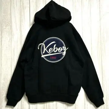 [택 포함] Keboz BB 로고 맨투맨 풀 지퍼 후디 블랙 사이즈 L