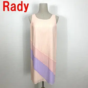 A396 레이디 무릎 기장 원피스 슬리브리스 플리츠 핑크 F