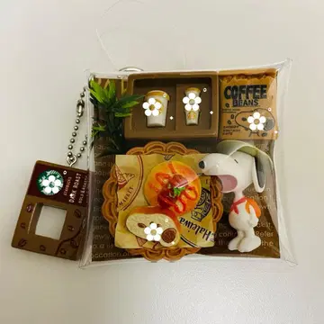 가챠 파우치 스누피 커피콩 세트 미니어처 키링