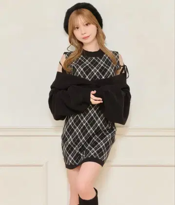 apres jour 레이어드 스타일 니트 원피스