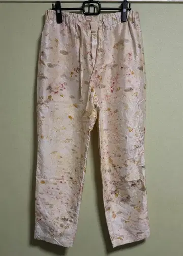 NANUA NATURAL UNEVEN DYED SILK PANTS