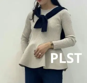 택 포함 새상품 플라스테 페플럼 니트