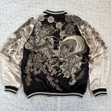 카라쿠리타마시 이키 리버서블 스카잔 풍신뇌신 집업 일본풍 패턴