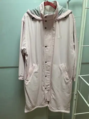 BOAST 핑크 롱 벤치 코트 남녀 공용 XS (여성용 L)